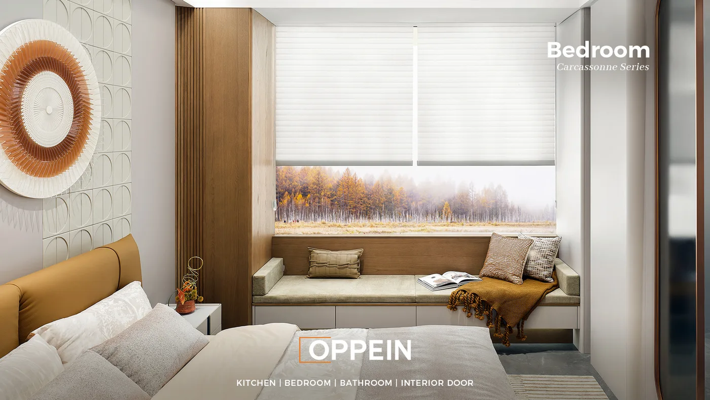 3D textured geometric wall panel Dubai bedroom